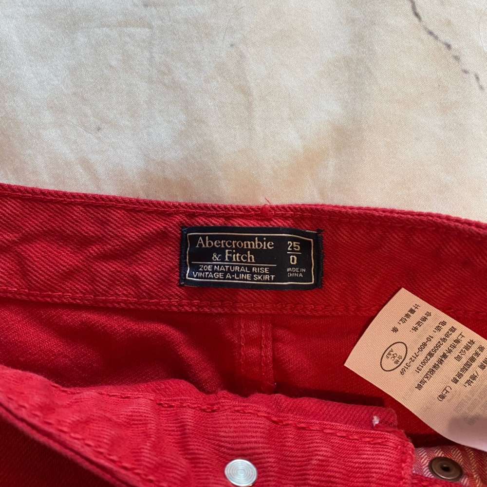 Abercrombie & Fitch Red Denim Skirt! Sz. 25
